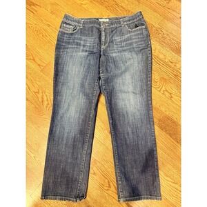 Chicos Platinum Womens Size 3/XL/16 Short Boot Cut Jeans Dark Wash